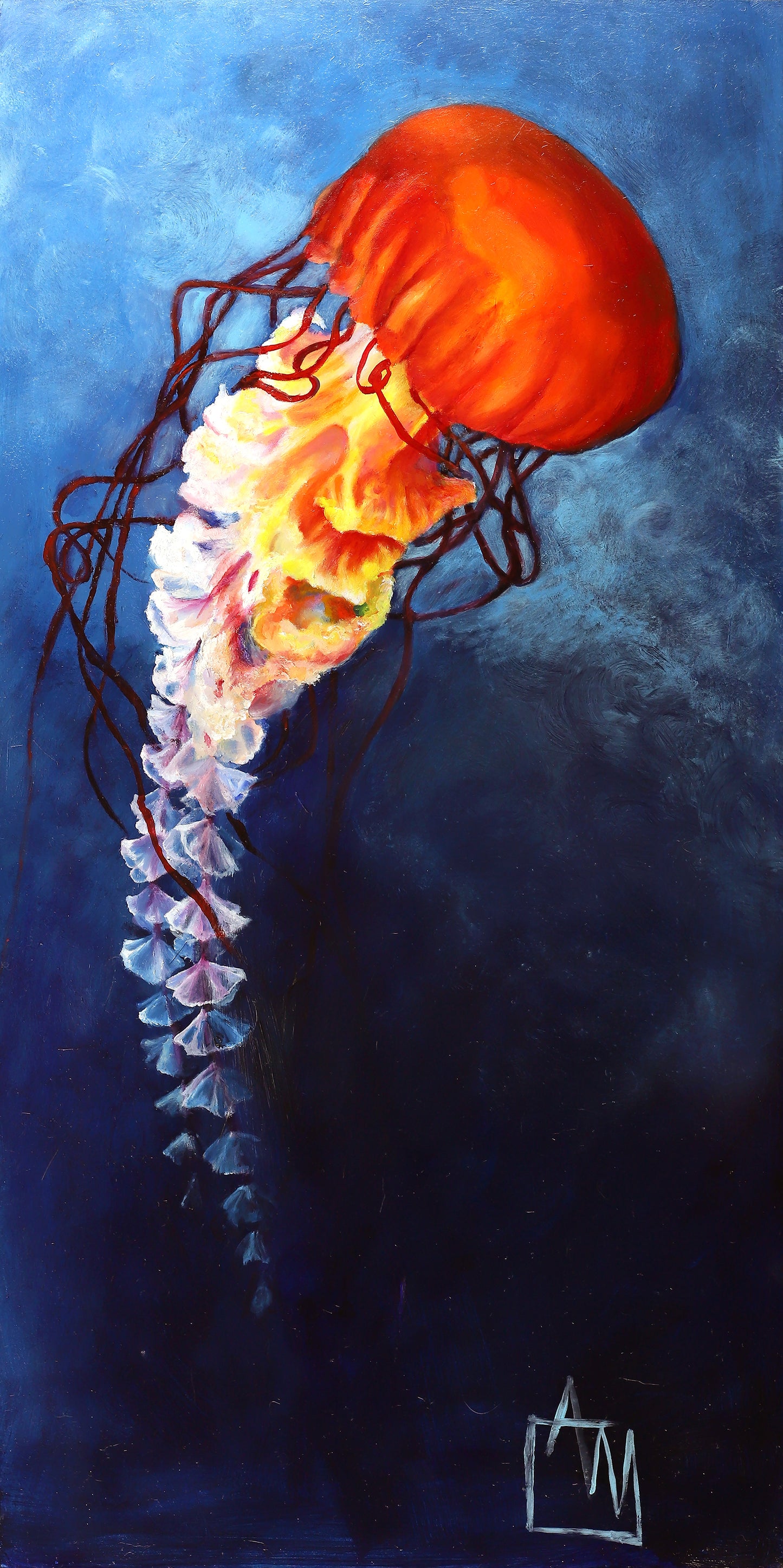 Sea Nettle Giclee Stretched Canvas Print