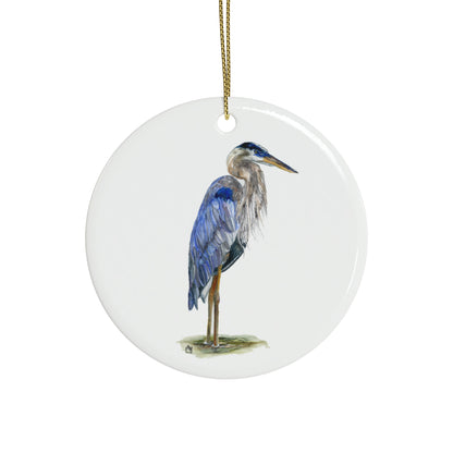 Blue Heron Ceramic Ornaments