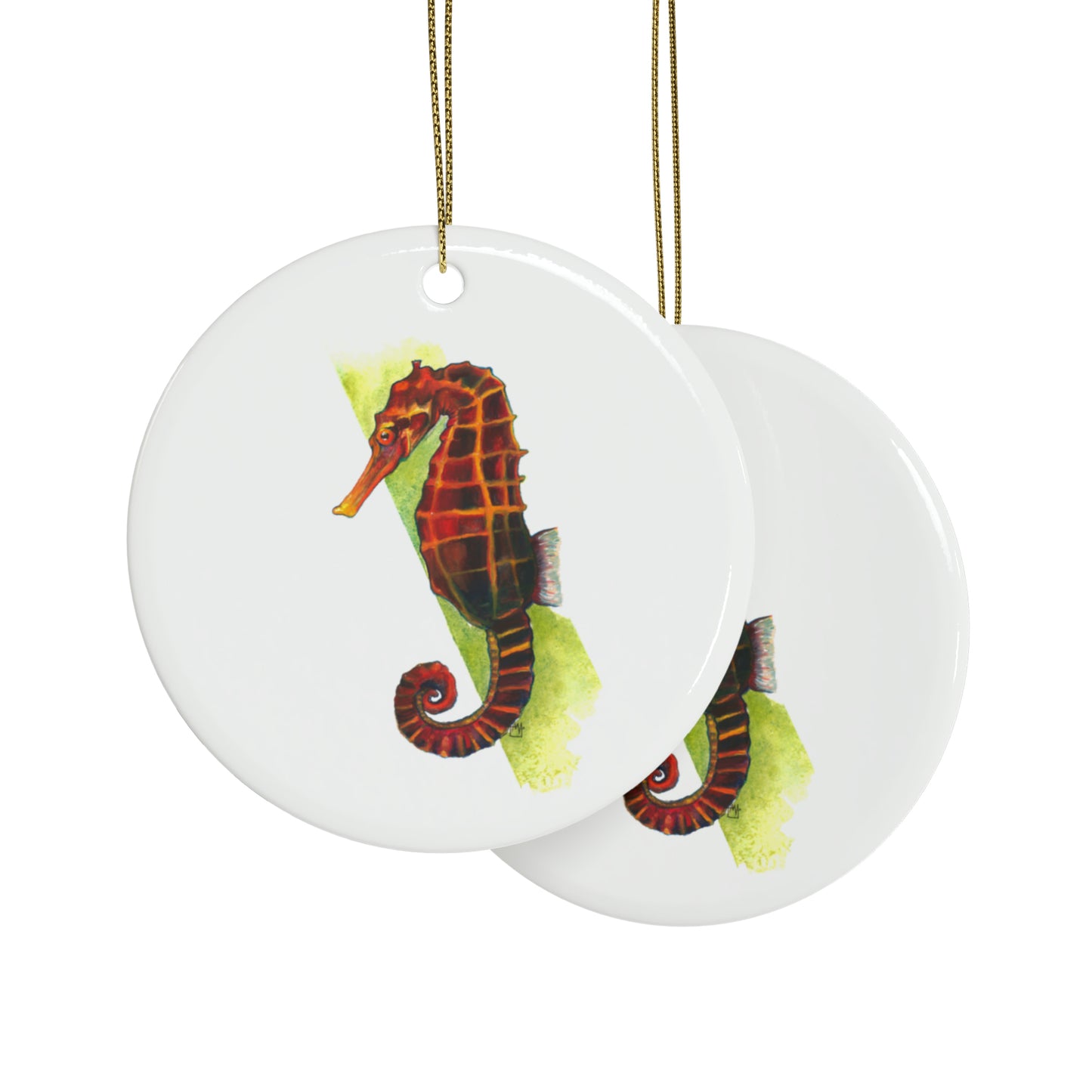 Spicy Seahorse Ceramic Ornaments