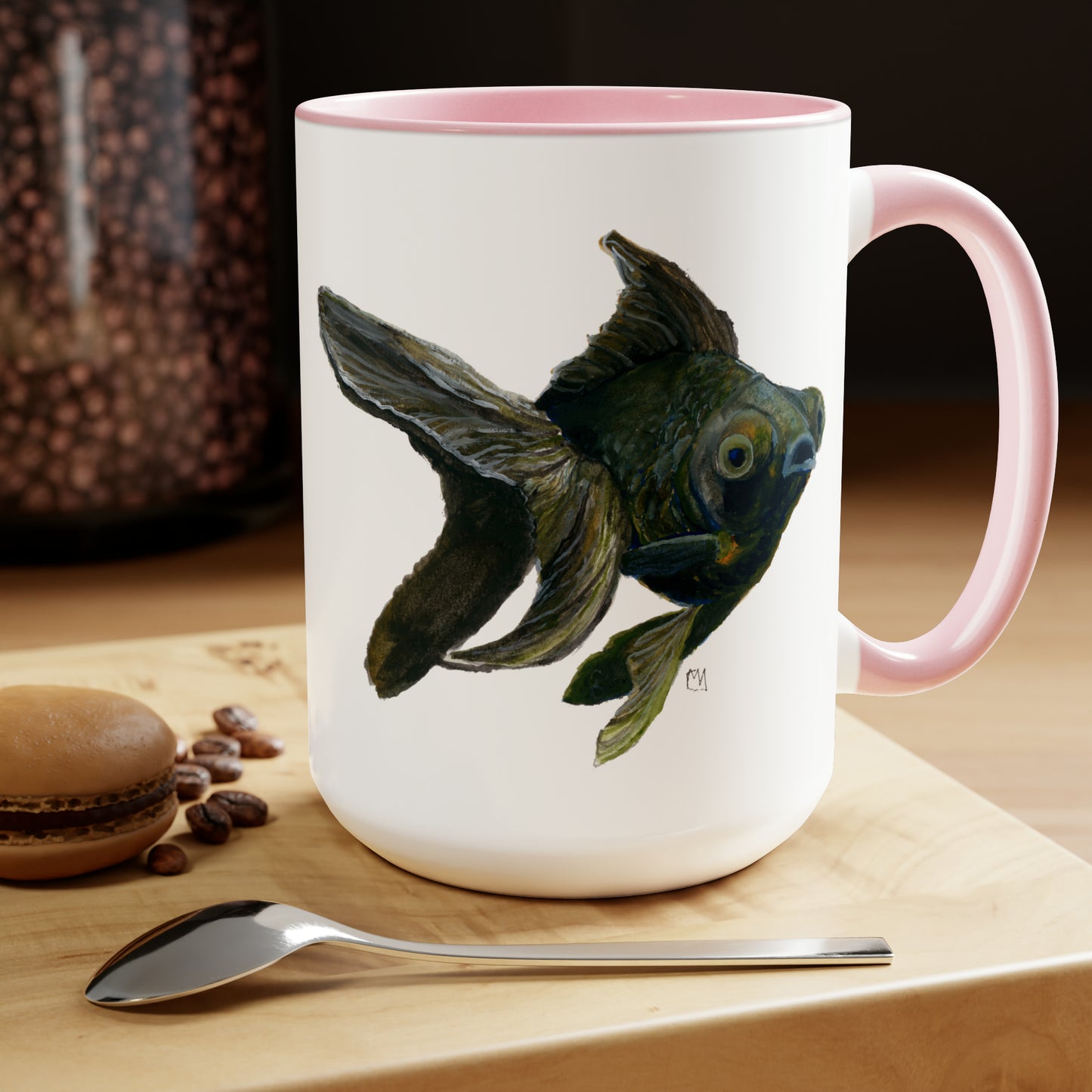 Goldfish Two-Tone Coffee Mugs, 15oz