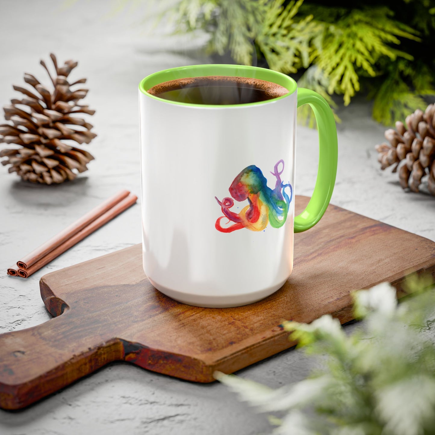 Colorful Octopus Ceramic Mug (15oz)