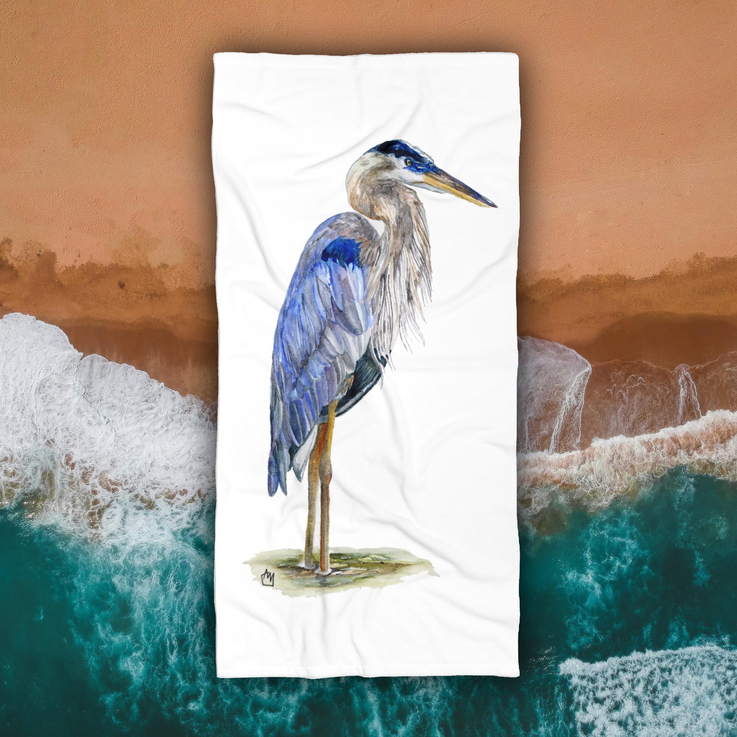 Blue Heron Beach Towel