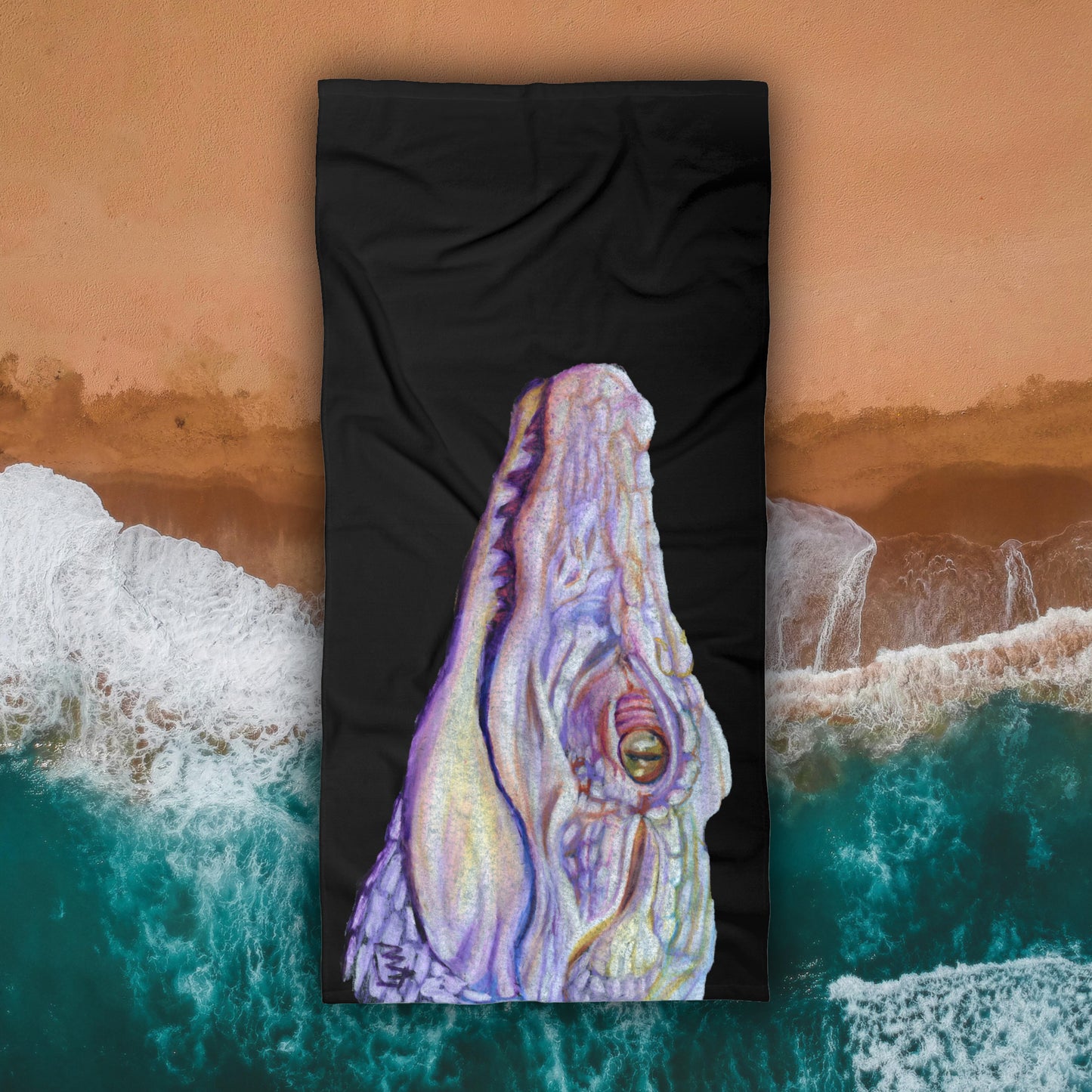 Mardi Gras Gator Beach Towel