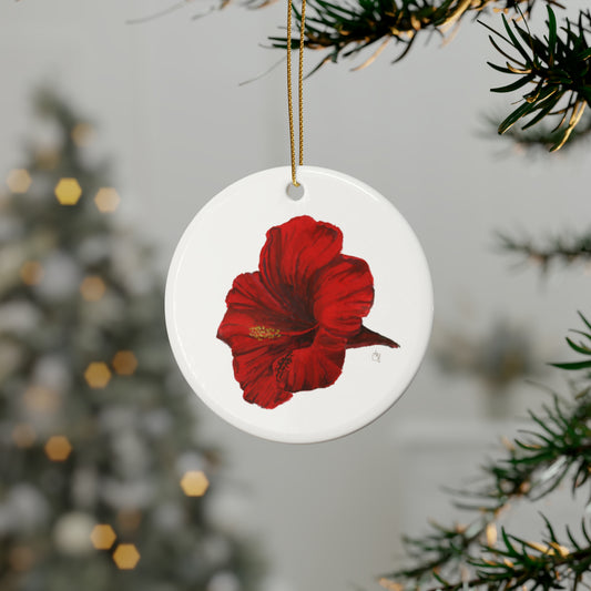 Hibiscus Ceramic Ornaments