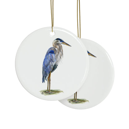 Blue Heron Ceramic Ornaments