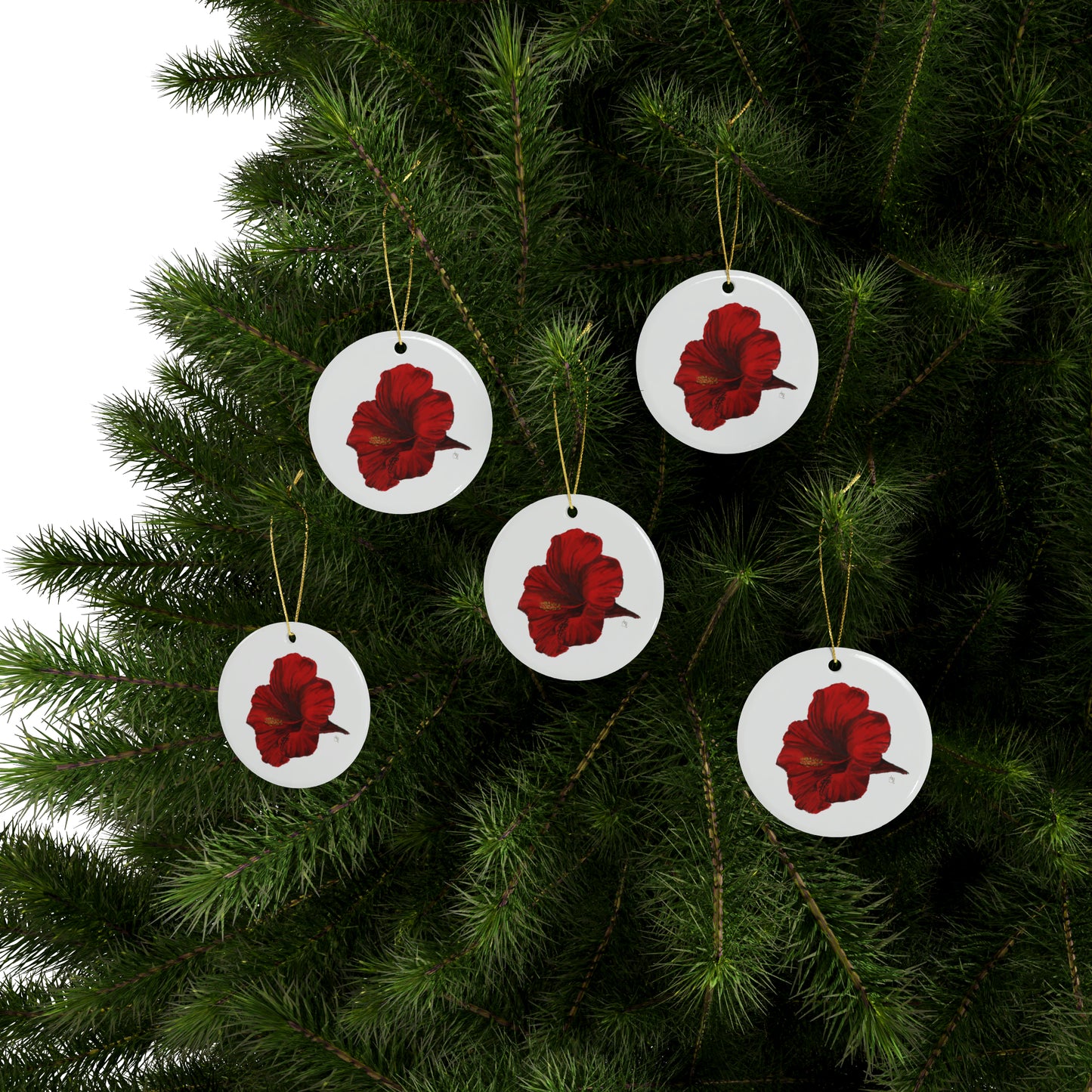 Hibiscus Ceramic Ornaments