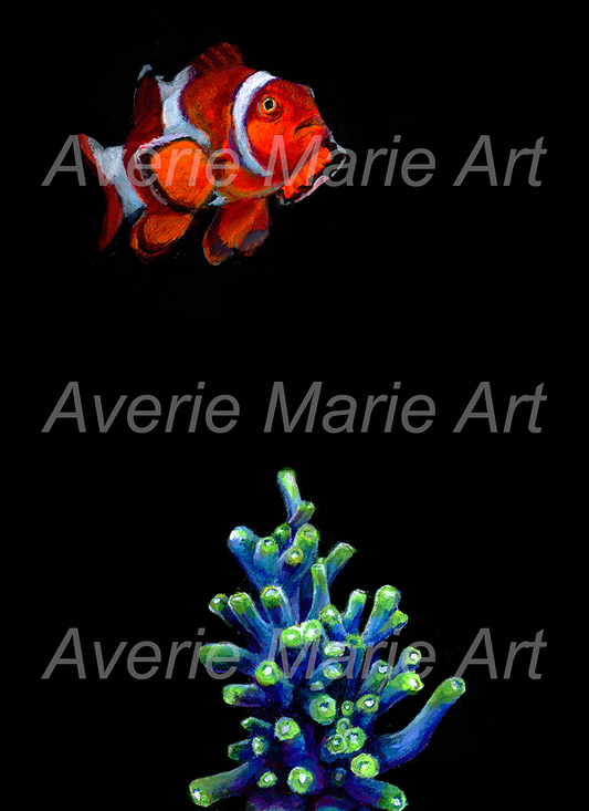 Clownfish and Coral Giclee Print