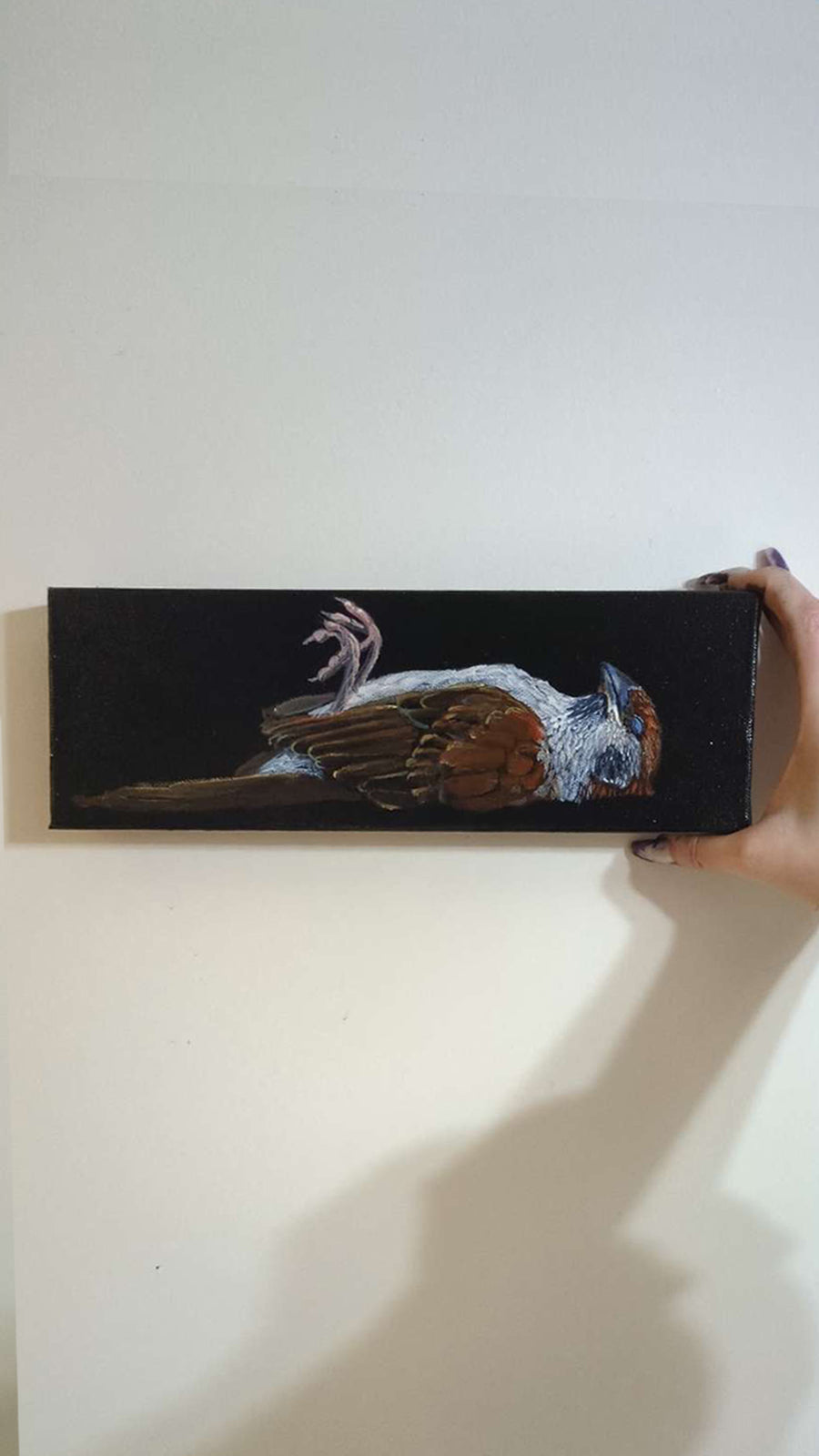 Dead Finch Acrylic Painting (Original)