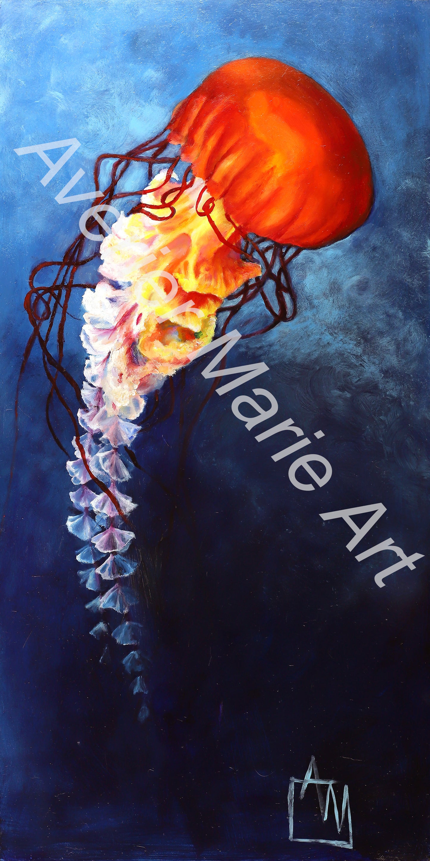 Sea Nettle Giclee Stretched Canvas Print